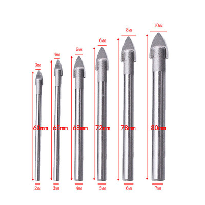 7PC Triangle Drill Bits 3-12mm for Ceramic Glass Concrete