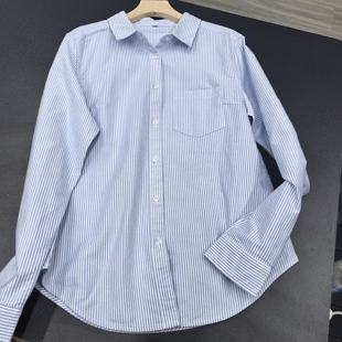 柜货 衬衣全棉休闲条纹浅色女 2026春季