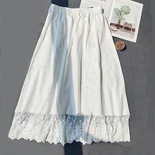 柜货 定制长度秋冬内搭裙加厚半身衬裙汉服裙蕾丝刺绣叠穿半裙女