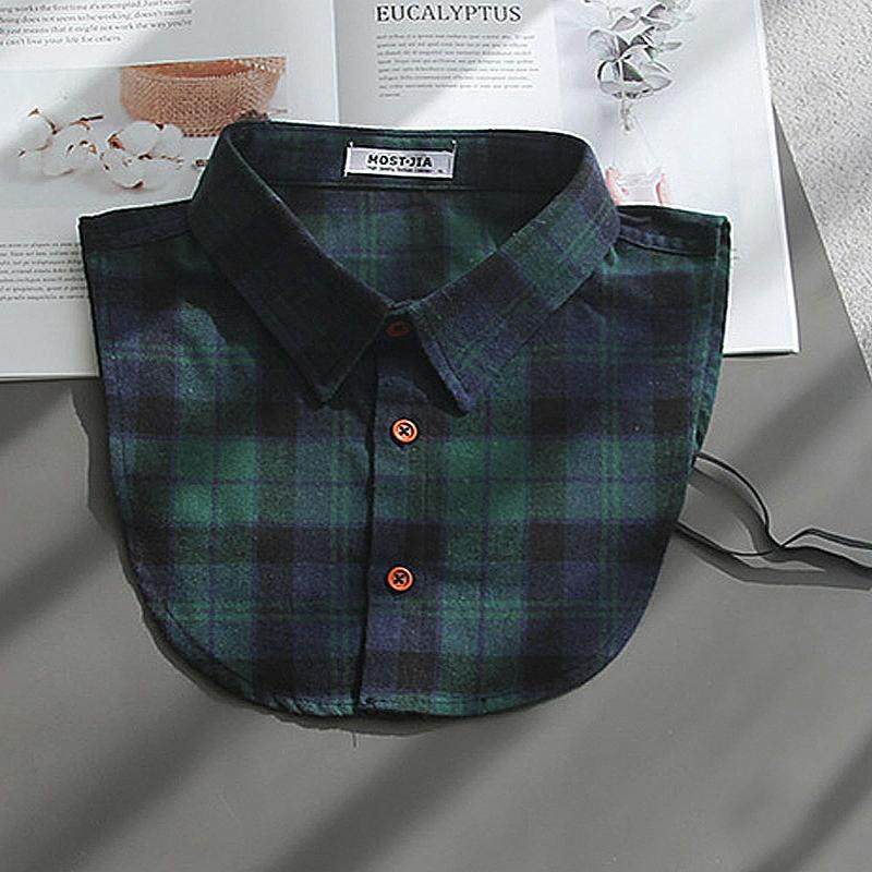 大童M—儿童假领子男女童假领衬衣领格子领棉衬衫领卫衣领节约领