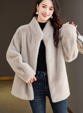 皮草毛毛外套皮毛一体女款新款爆款环保冬季海宁毛茸茸妈妈