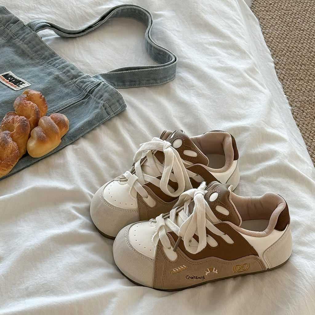 原创韩系厚底面包鞋女2026春季休闲运动鞋学生复古百搭小白鞋,女鞋,时尚休闲鞋,淘宝优惠券,粉丝福利购,淘宝优惠卷