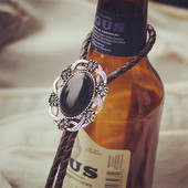 BOLO 风闲物美 TIE 男 古银色手工西部牛仔 个性 四色玛瑙波洛领带