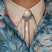 简约风复古钢链三角波洛领带男女情侣款 学院风帅酷搭配机车风BOLO