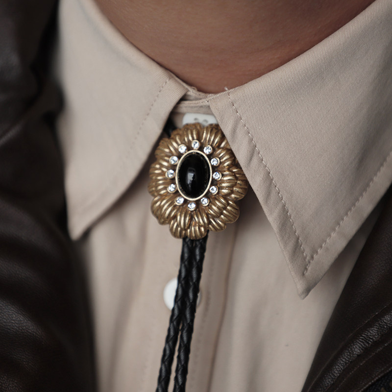 暗黑之花 复古锆石古金花朵纯色波洛领带男 西部牛仔美式BOLO TIE,服饰配件/皮带/帽子/围巾,领带,淘宝优惠券,粉丝福利购,淘宝优惠卷