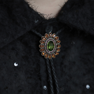 TIE西部风小清新 彩色锆石复古简约波洛领带浅紫BOLO 太阳 光