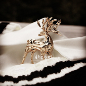 小清新文艺高当复古演出潮搭领针衬衫 麋鹿 立体麋鹿领针胸针 配件