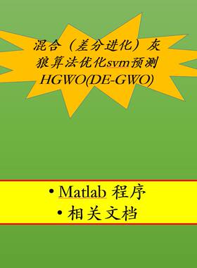 混合灰狼算法优化支持向量机svm预测差分进化HGWO(DE-GWO-svr)