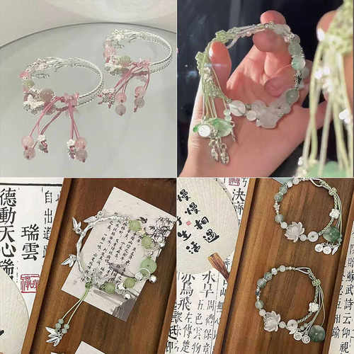 新中式女性混合材质蝴蝶手链