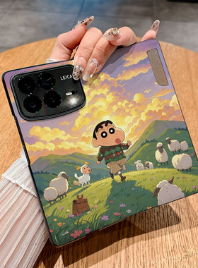 适用小米Mixfold4手机壳Mixfold3翻盖皮套Mixfold2仿皮小迷mixf0ld3新款防摔彩绘商务插画时尚创意个性保护套