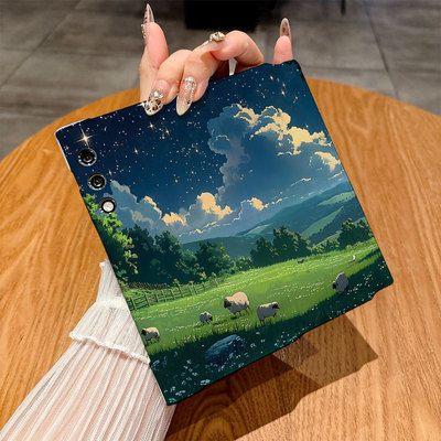 适用荣耀Vpurse手机壳Magicv3/Magicv2至臻版/Magicvs3翻盖皮套Magicvs2插画Magicv5个性Magicvs仿皮Magicv2