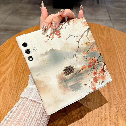 适用荣耀Vpurse手机壳Magicvs/Magicv2至臻版/Magicvs2翻盖皮套Magicvs3仿皮Magicvs至臻版插画Magicv3彩绘潮