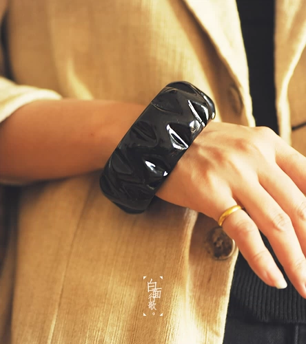 Qinse Natural Bare Baish Bracelet Black Paint Push Light Paint Veterans Foreign Trod