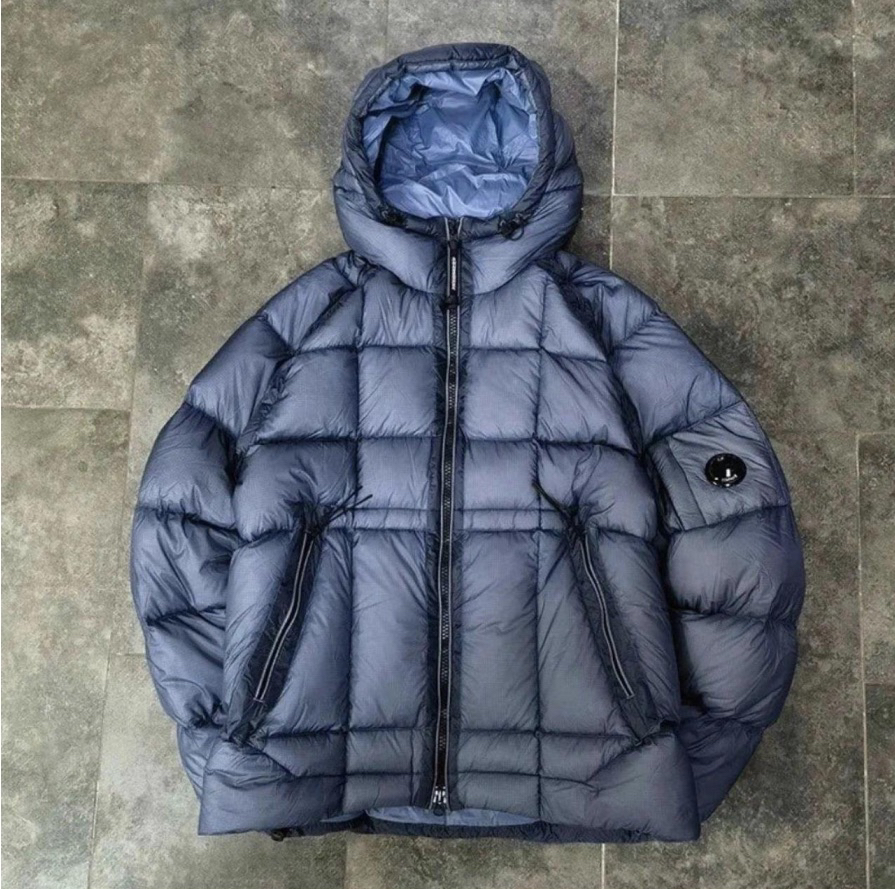 thumbnail for C.P two-way zipper hooded Down jacket FW24 Black jacket with hooded lens