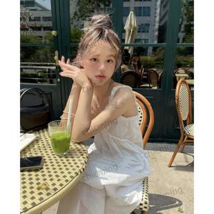 特价2026年春夏新款韩风温柔韩版宽松白色chic吊带连衣裙女瑞