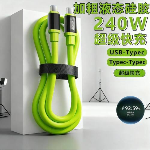 240W超级闪充电线Typec数据线适用苹果华为手机平板双头6A快充线