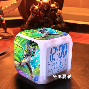 守望先锋闹钟 Overwatch暴雪竞技游戏周边 七彩变色小夜灯闹钟