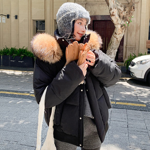 短款棉服女小个子棉衣冬季2025年新款大毛领加厚保暖学院风棉袄女