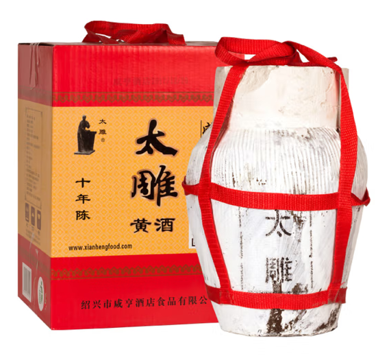 绍兴特产黄酒咸亨酒店食品10年5L坛装十年陈10斤糯米酒太雕酒礼盒