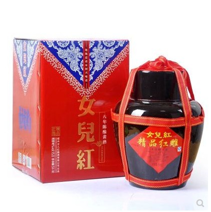 绍兴黄酒 女儿红酒精品红雕八年陈酿5L坛装花雕酒8年高档礼盒包邮