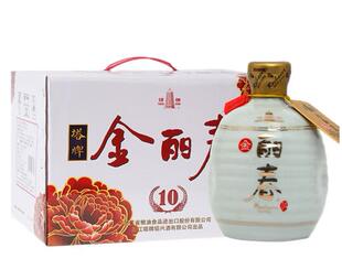 塔牌绍兴黄酒金丽春10年陈手工半干型花雕酒350nl*6瓶礼盒装整箱