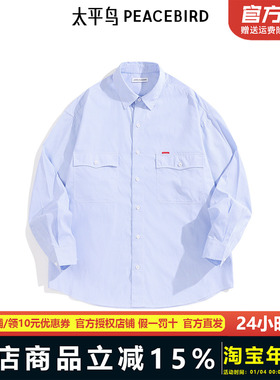 太平鸟男装 2025年春季条纹衬衫男B2CHF1110