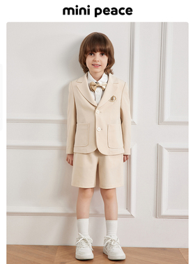 【专柜同款】minipeace太平鸟童装男童夏季套装花童礼服西服短裤