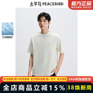 凉感太平鸟男装美式复古撞色短袖T恤夏青年体恤衫圆领tBACNF230L