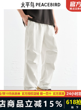 【商场同款】太平鸟男装 休闲裤舒适直筒伞兵裤男士长裤B2GLF2190