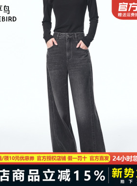 【商场同款】太平鸟2025年秋季新款闪粉宽松弯刀牛仔裤A1HAF3539