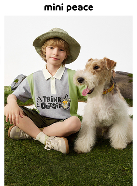 [凉感防蚊]MINIPEACE太平鸟童装男童POLO衫撞色翻领短袖T恤夏上衣