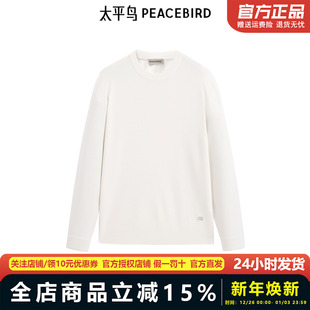 商场同款 休闲毛衣 太平鸟男装 纯色圆领修身 B1EBE4B11 羊绒衫