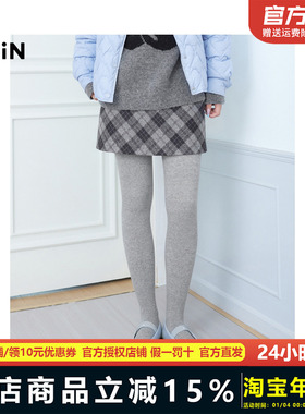 【商场同款】乐町简约斜格A字裙冬季新款学院风A字裙C2GEE4372