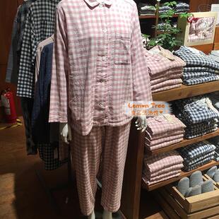 无侧缝水洗纯棉情侣 春夏男士 日式 睡衣女双层纱家居服专柜品质套装