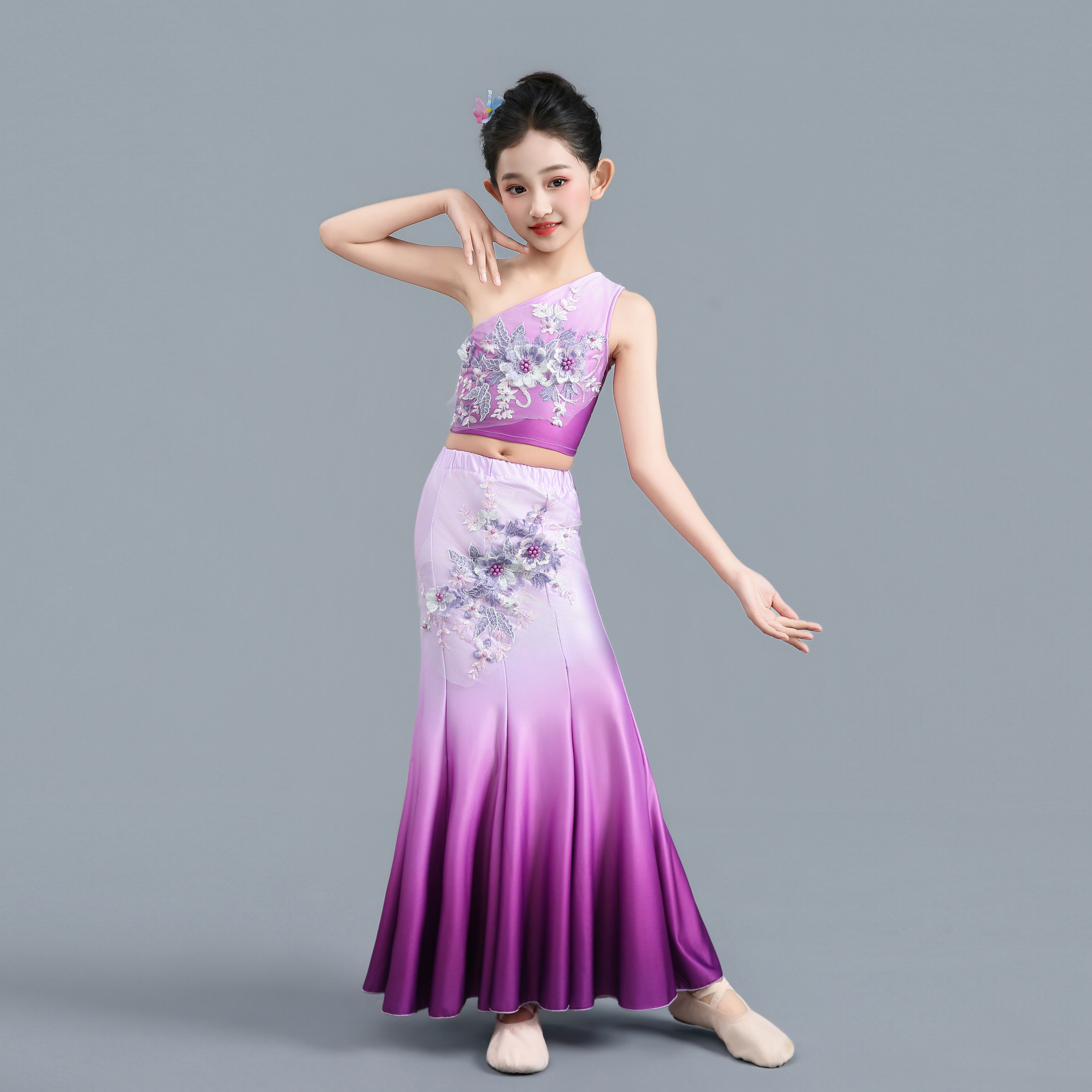 儿童傣族舞蹈服女艺考表演服装