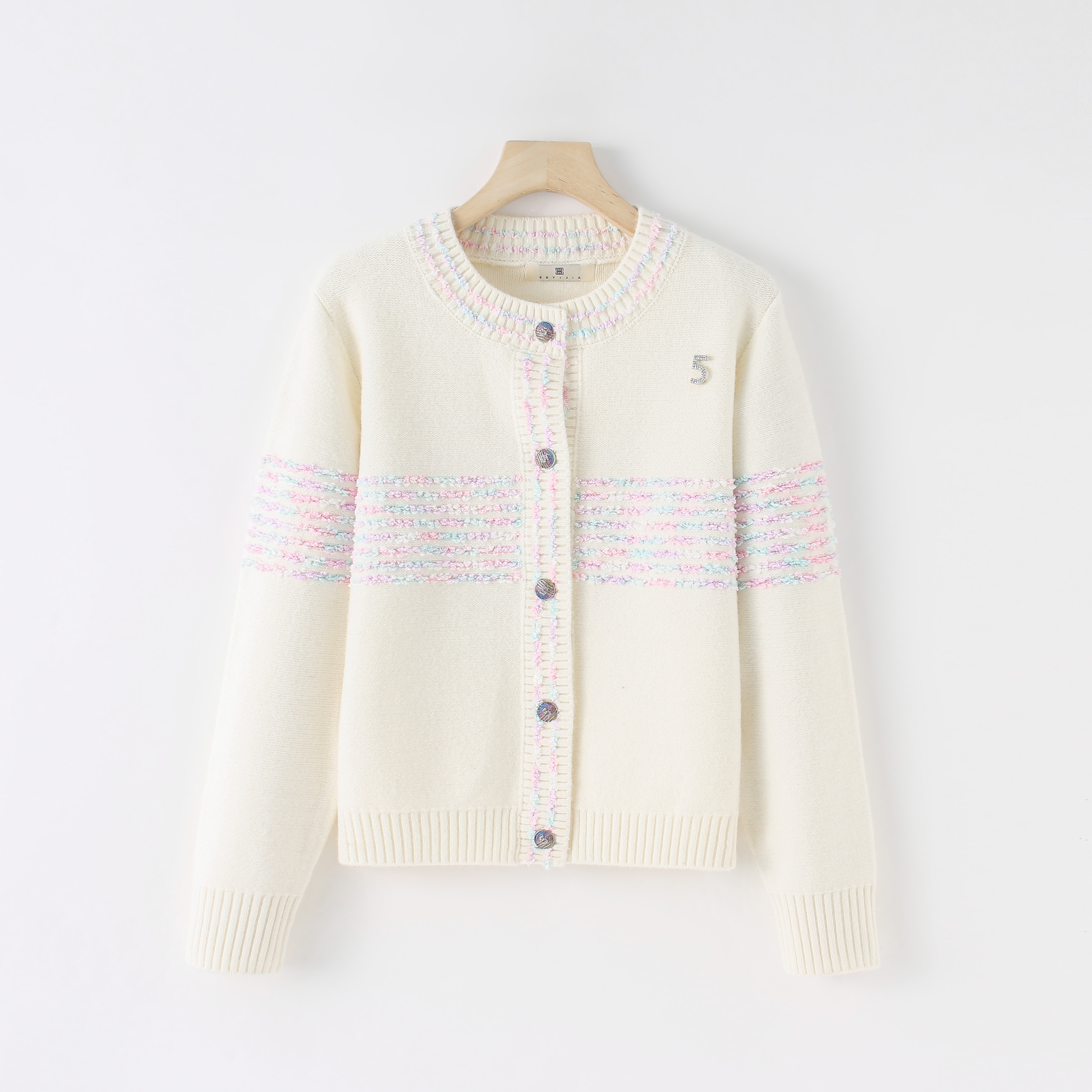 圆领开衫针织毛针织衫小众款