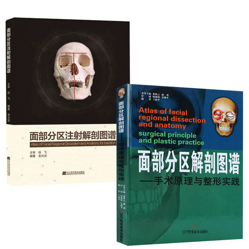 面部分区注射解剖图谱+面部分区解剖图谱手术原理与整形实践 王海平 医学美容韩国美容整形书籍 可搭微整形注射美容埋线玻尿酸书