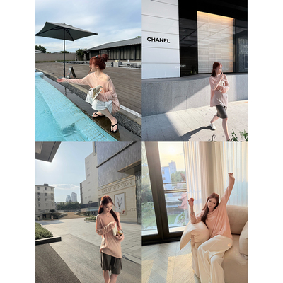 EASE ATELIER 面膜质感 水溶羊毛套头斜肩针织