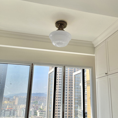 点馨日式复古过道阳台黄铜吊灯