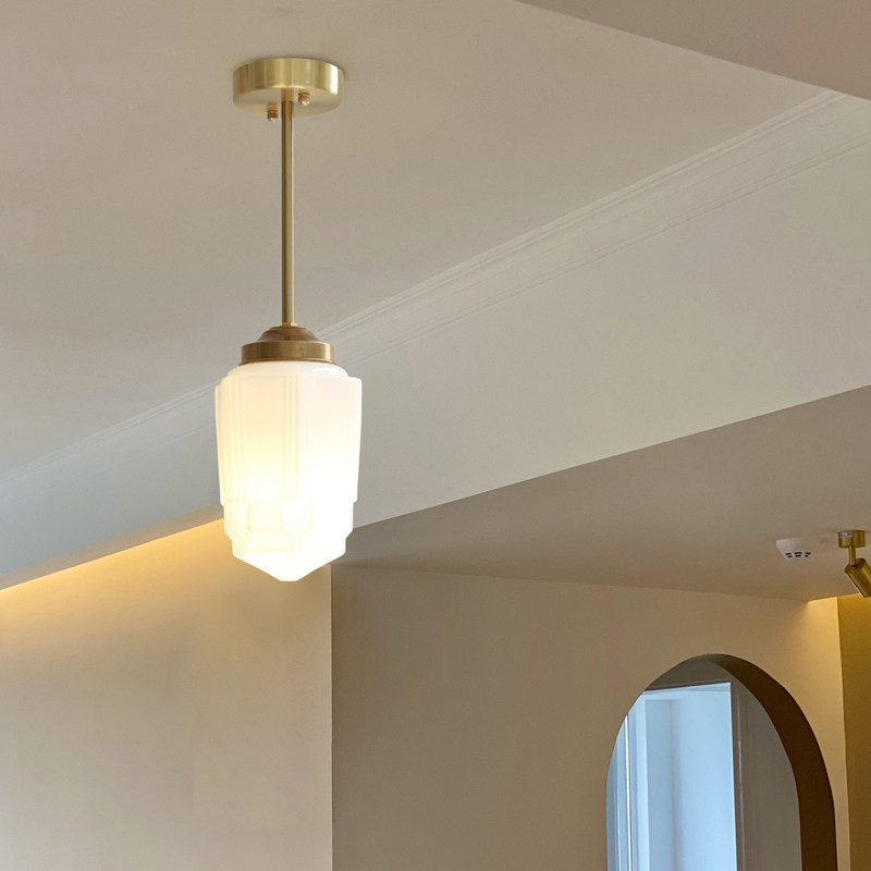 复古黄铜玻璃吊灯吸顶灯过道阳台床头餐厅厨房吧台咖啡店日式北欧