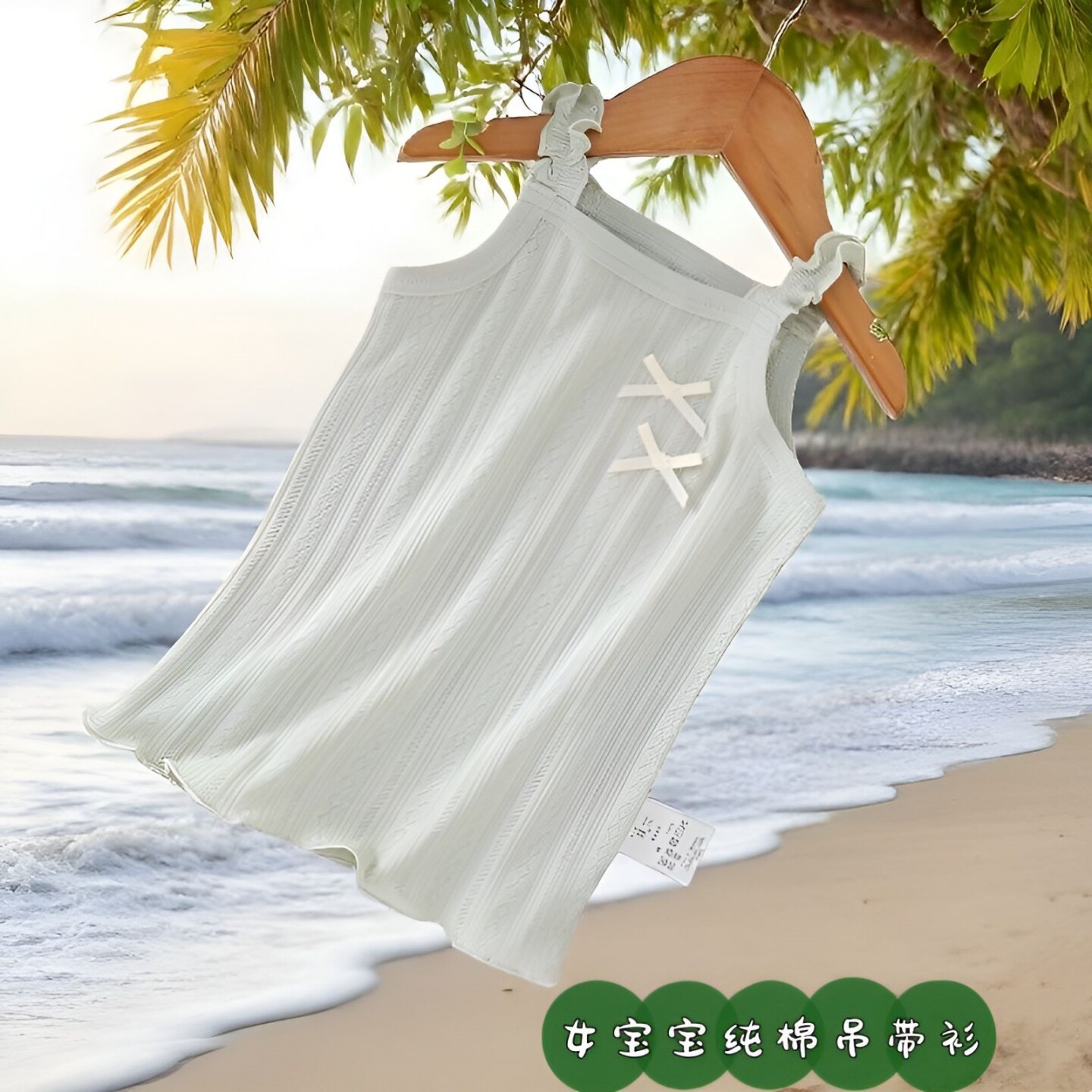 外贸女童吊带衫 夏季薄款纯棉a类网眼透气女童宝宝呼吸棉无袖背心