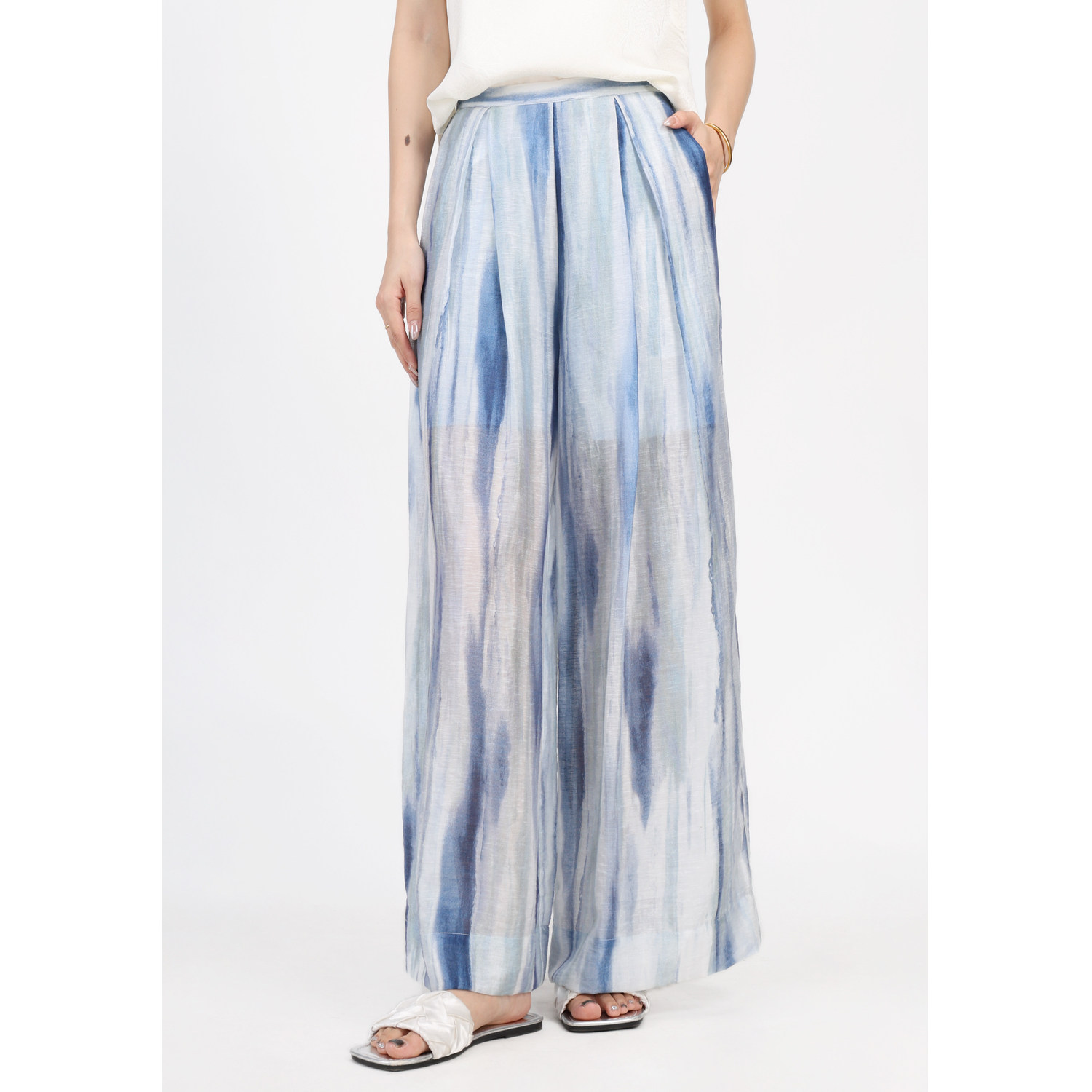 JINYU矜羽【风雅来客-静染】蓝色晕染新中式阔腿休闲长裤,女装/女士精品,汉服裤装,淘宝优惠券,粉丝福利购,淘宝优惠卷