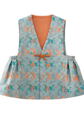 JINYU矜羽【安澜】新中式女装 马踏浪花纹马甲 撞色叠穿无袖背心