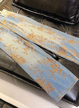 JINYU矜羽 阔腿刺绣牛仔裤百搭四季款