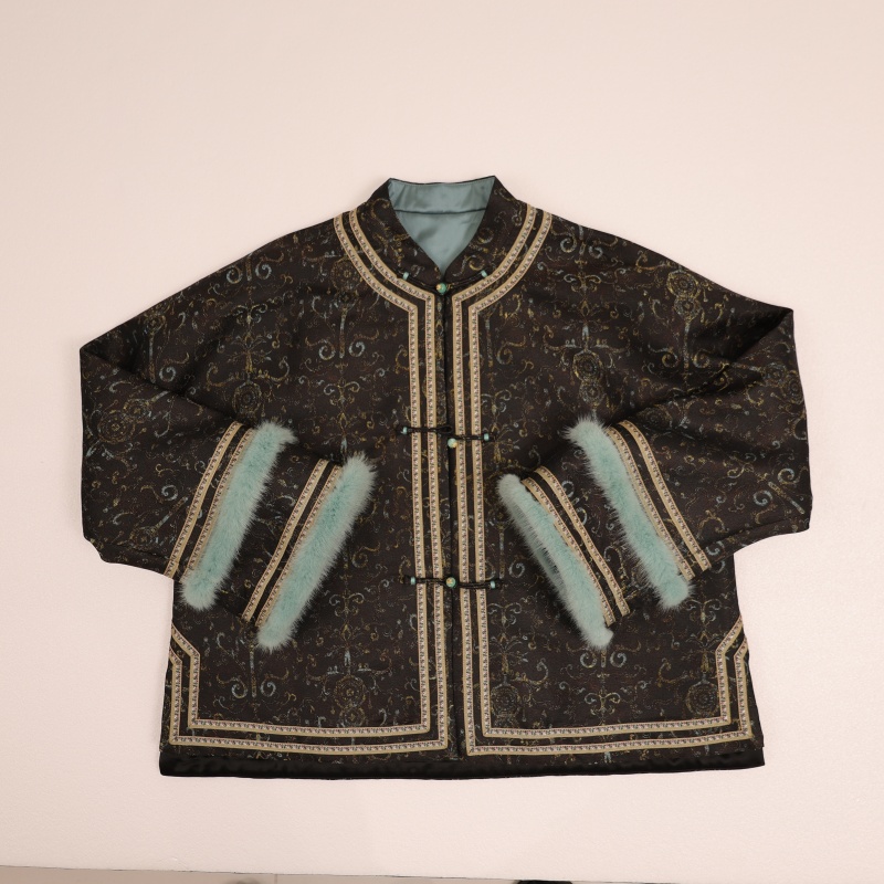 JINYU矜羽 （轩墨）新中式黑色夹棉外套上衣冬款