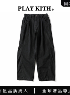 【国内现货】PLAY KITH 复古弯刀裤微喇学生春秋纯棉水洗裤牛仔裤