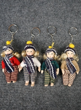 FA1迷你欧美古董陶瓷娃娃包包挂件手工钥匙扣