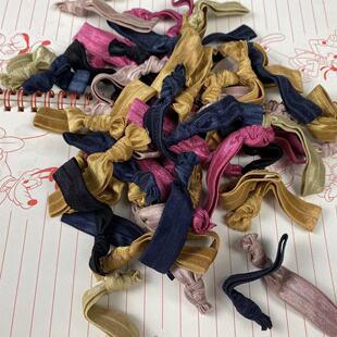 HB2外单散货无损伤发绳打结头绳宽皮筋简约百搭发圈扎发皮套50条