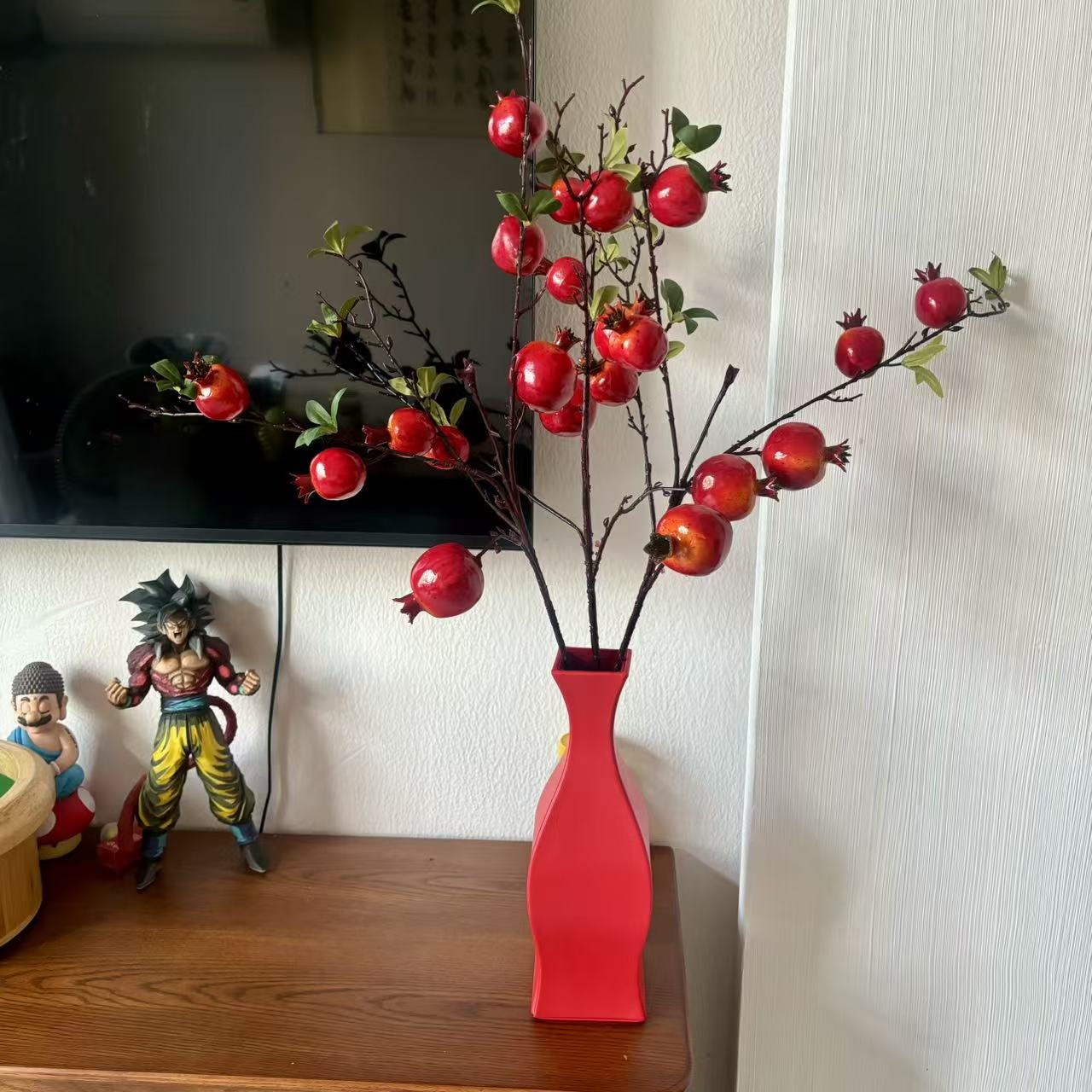 仿真石榴假花家居装饰花艺摆件