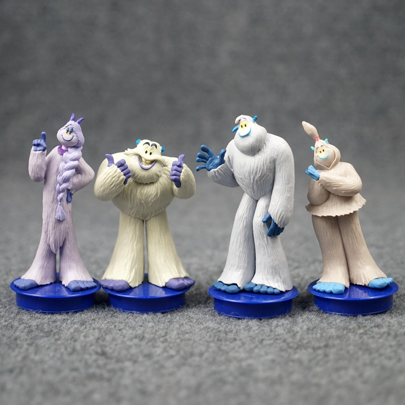 卡通动漫雪怪大冒险人偶公仔模玩摆件大脚怪模型玩具摆件4件套